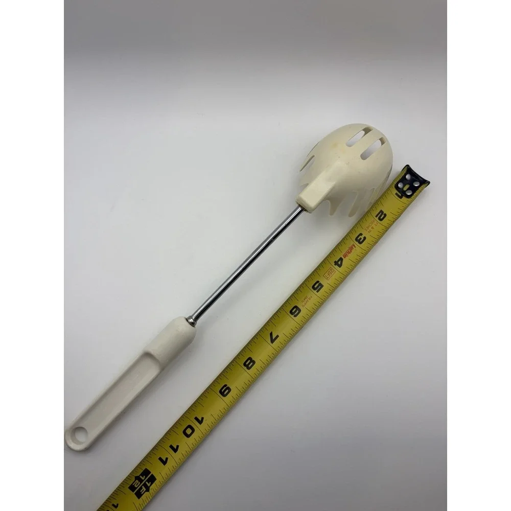 Ekco Style Slotted Pasta Spoon Vintage Almond And Chrome Serving Utensil